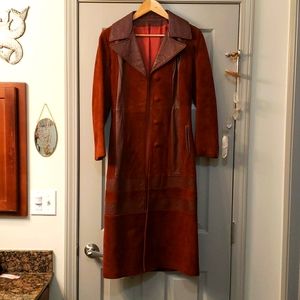 Vintage leather trench coat